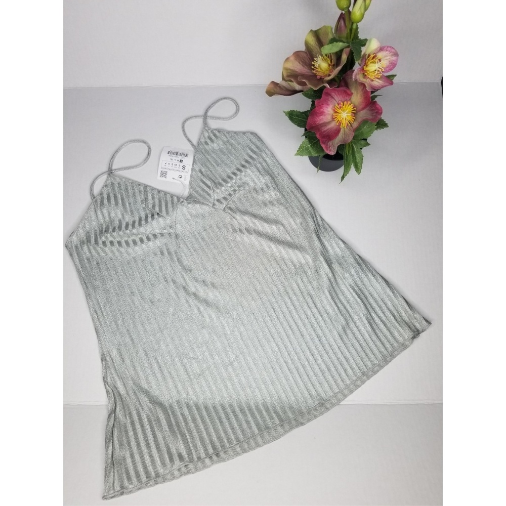 NWT Zara Sparkly Ribbed Top Straps - Picture 3 of 8